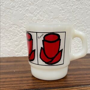Fire King Vintage Red Rose Mug Excellent condition